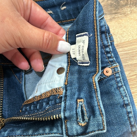 MADEWELL WOMENS 10” HIGH RISE SKINNY JEANS BLUE SZ 23 PETITE - Picture 5 of 12